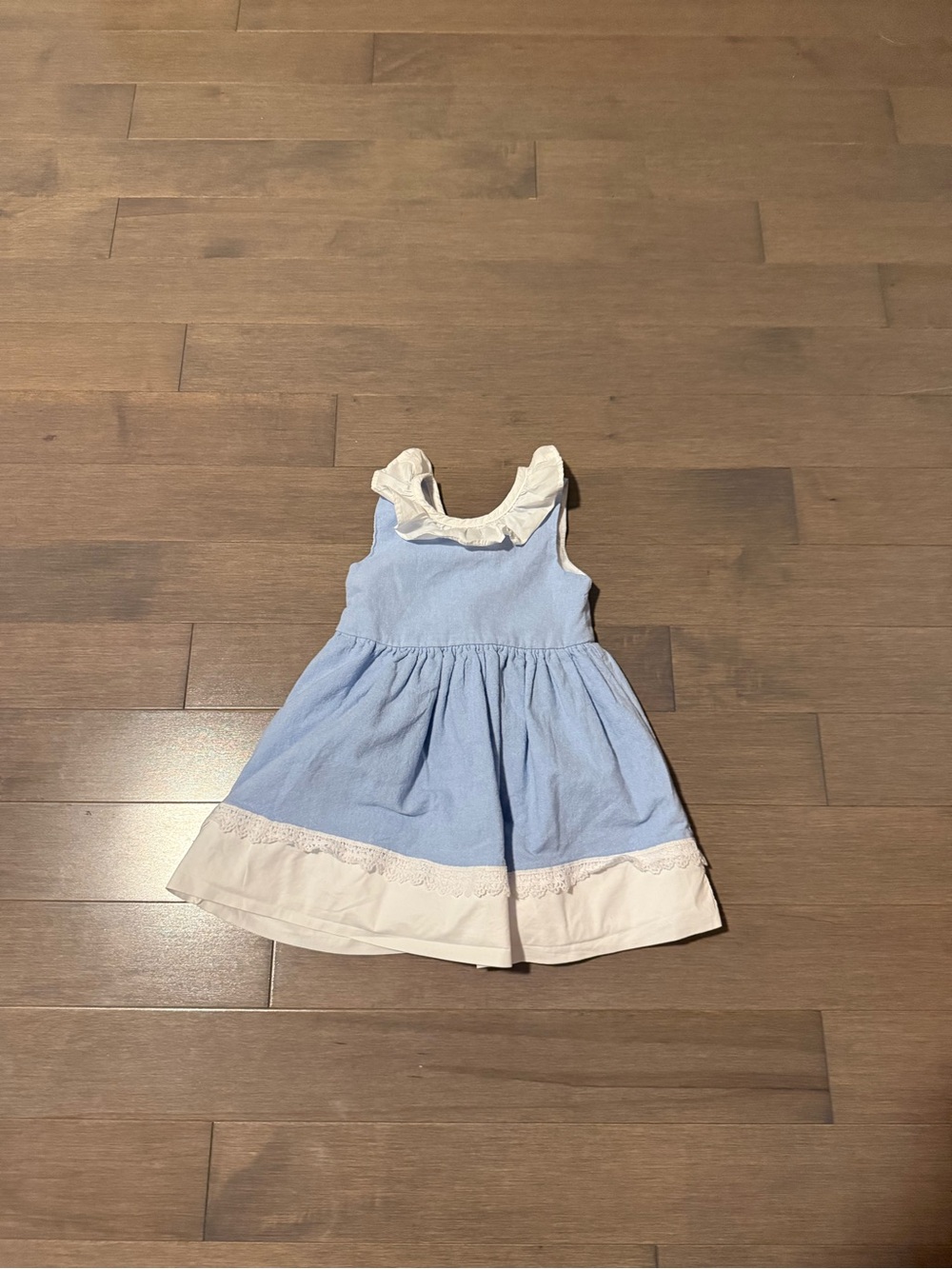 Tahari Light Blue and White Ruffle Sundress 18 months